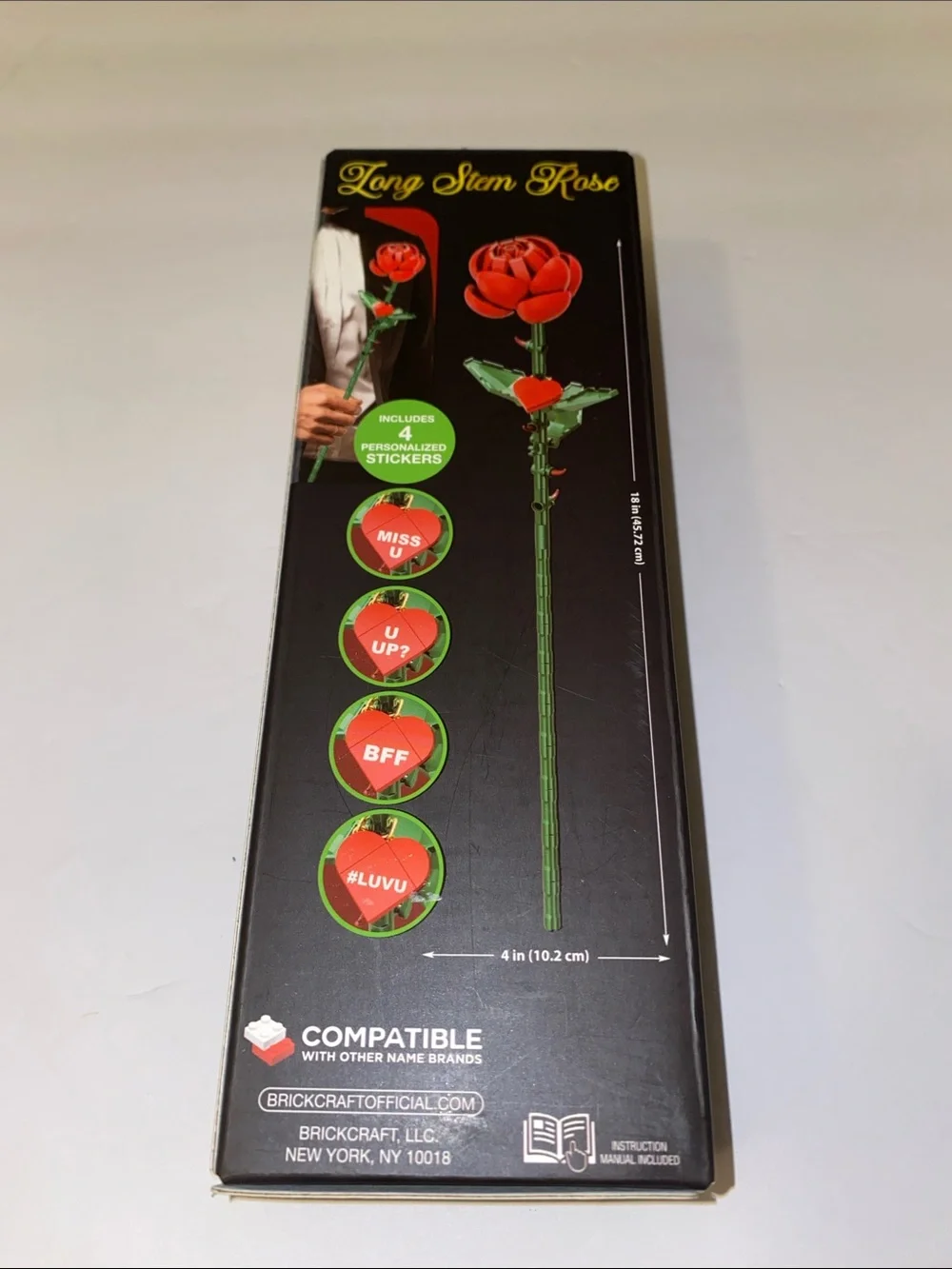 Brickcraft Bricktanicals Long Stem Rose Building Set